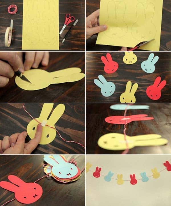 #29 colorful bunny shaped garland