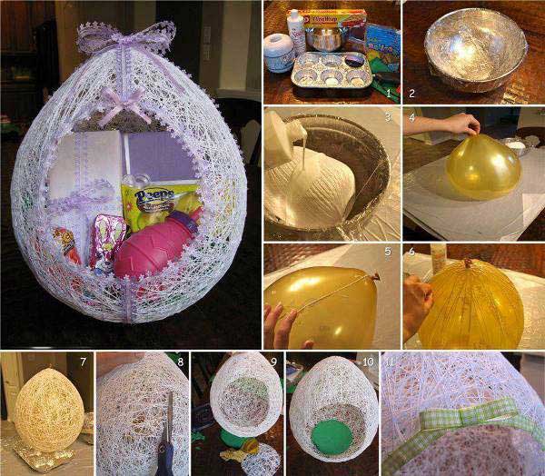 #3 use a balloon to sculpt a diy gift basket