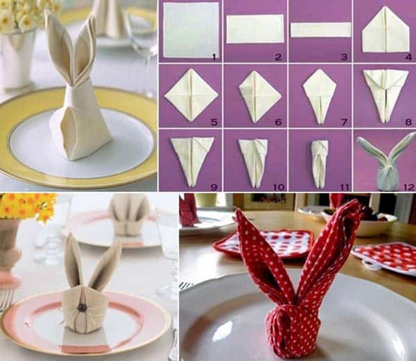 #9 bunny shaped napkins can change your setting a great deal