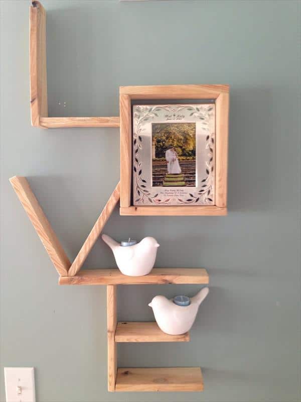 #35. Wooden Pallet LOVE SHELVING