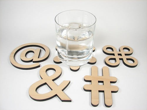 TYPOGRAPHIC CHARACTERS COASTER