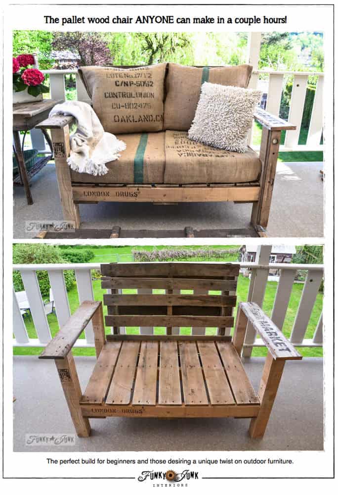 DIY PALLET WOOD CHAIR