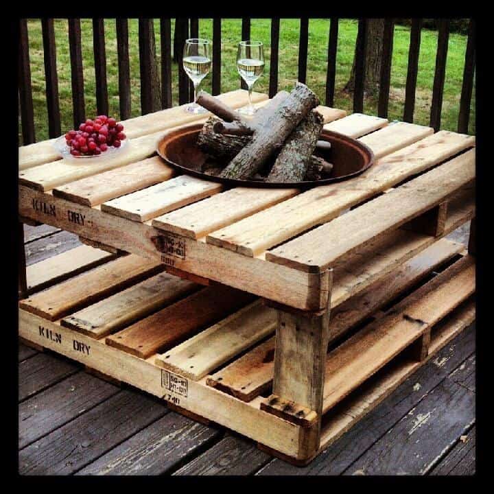 #85. OUTDOOR'S COFFEE TABLE WITH BUILT IN FIRE-PIT