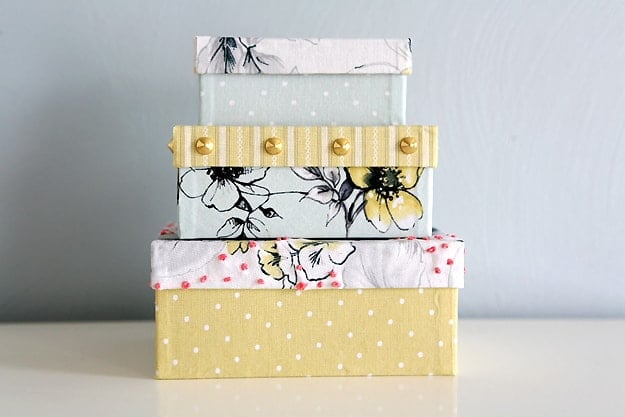 FABRIC COVERED SHOE BOXES