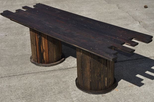 MAN CAVE COFFEE TABLE FROM RECYCLED MATERIALS