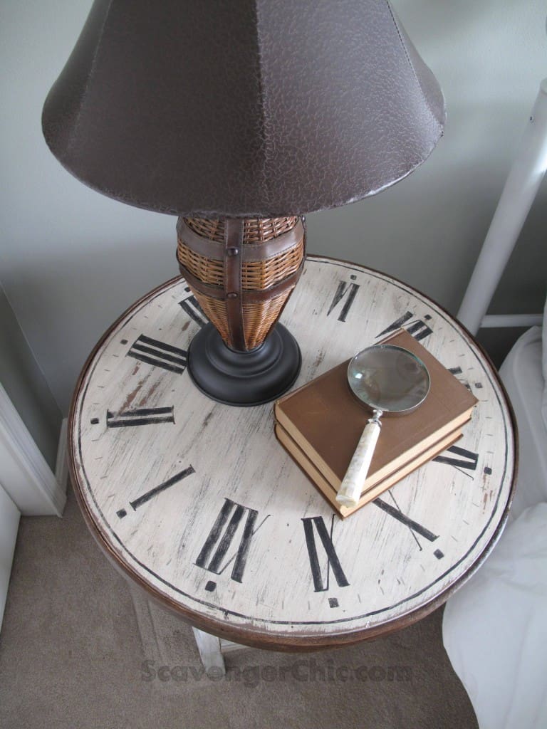 CLOCK TABLE FROM DART BOARD AND DISCARDED TABLE