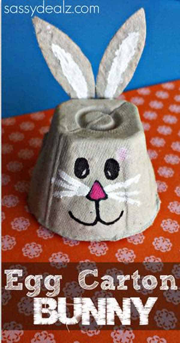 Cute egg carton bunny crafts