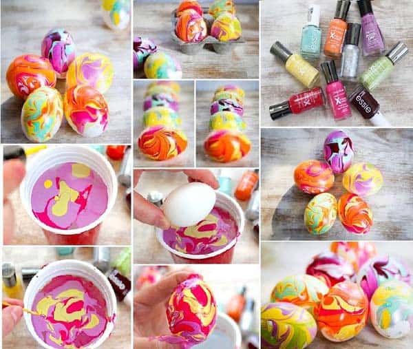 Use this simple trick to create highly colorful organic Easter Eggs