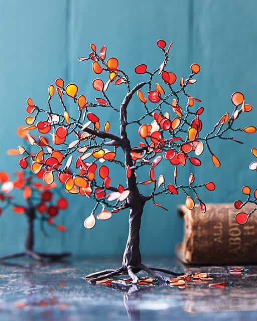 STAINED GLASS AUTUMN TREE MADE WITH NAIL POLISH