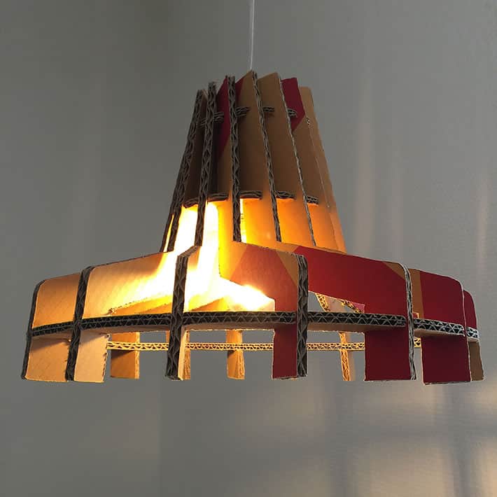  BOXHAT CORRUGATED CARDBOARD LAMPSHADE