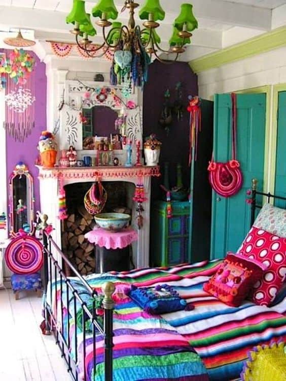 #10 Envision your hipster teen in an eclectic designed room bursting with a myriad of colors 