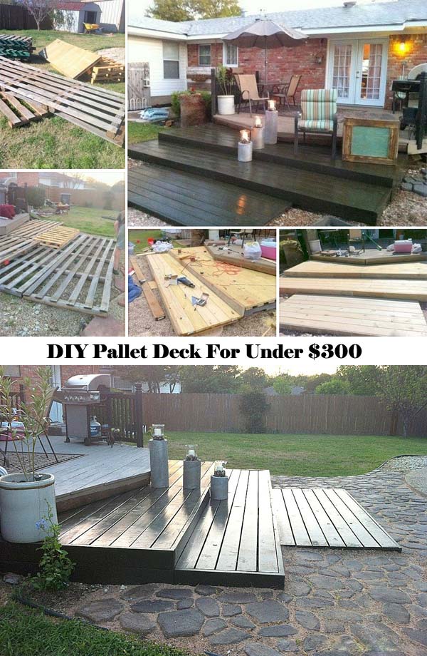 #5 TERRACED DIY PALLET DECK BUILT FOR LESS THAN $300