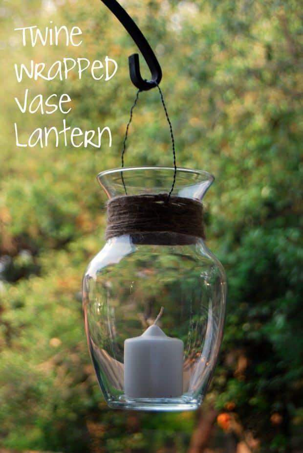 5. A TWINE WRAPPED BASE LANTERN PERFECT FOR THE PATIO