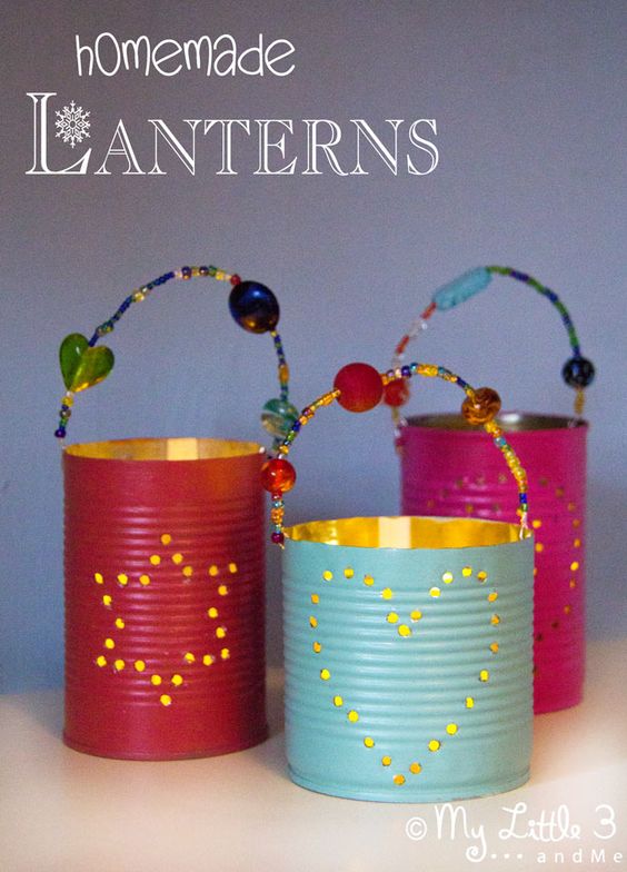 20. COLORFUL FUN TIN CAN LANTERNS