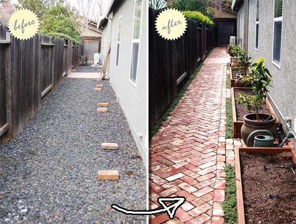 17. upgrade your walkway with bricks