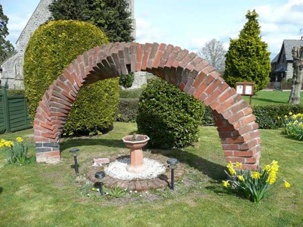 5. build a twisted brick garden arch