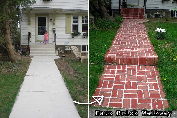 10. painted faux brick walkway