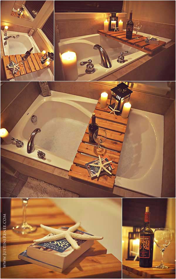 10. BUILD A WOODEN BATHROOM CADDY