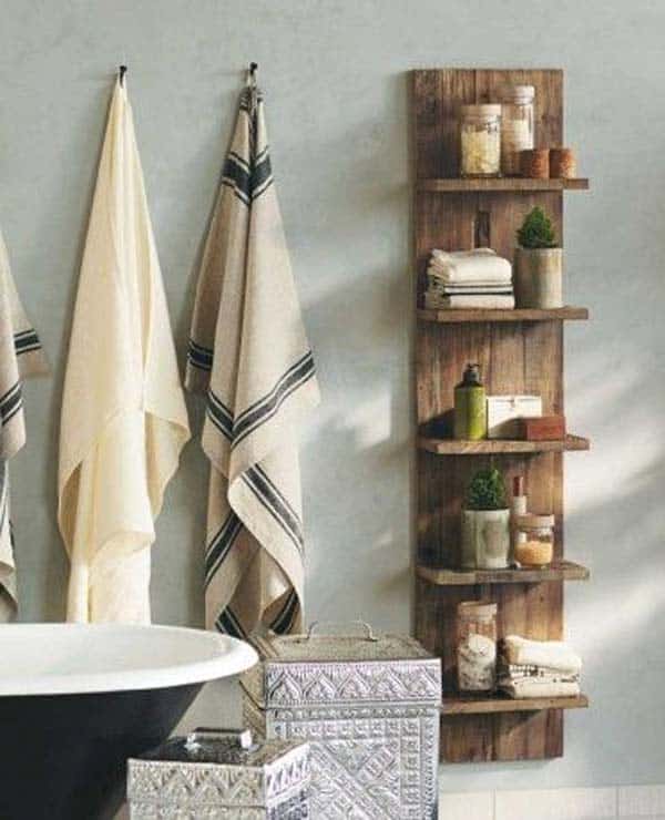 18. CREATE MINIMAL RUSTIC WOODEN SHELVING