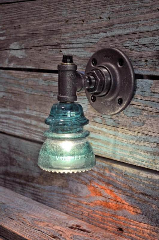 9. an industrial looking wall lamp