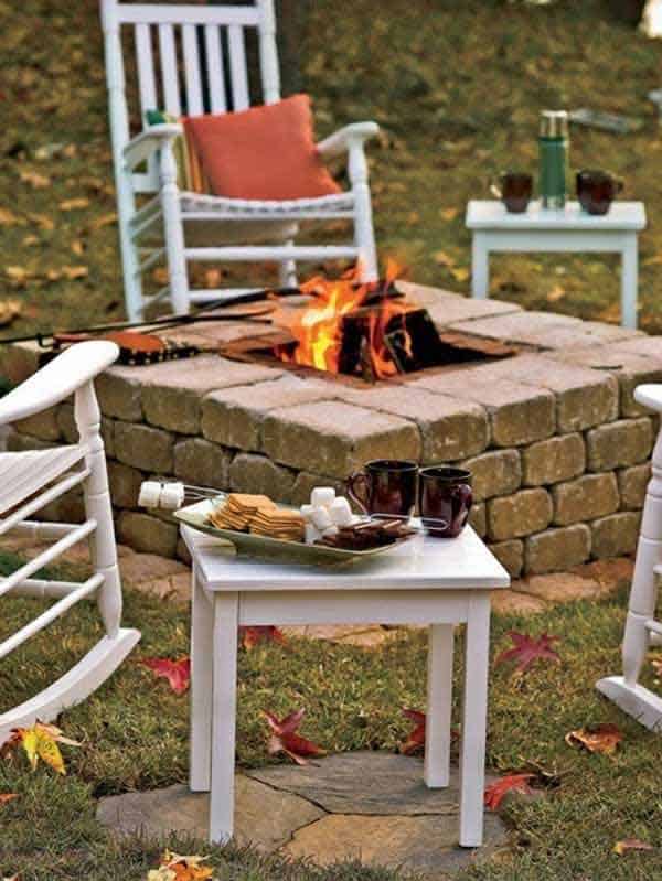 RECTANGULAR BRICK-MADE DIY FIRE PIT