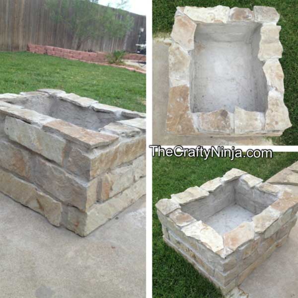  CONCRETE WRAPPED IN ROCK FIRE PIT