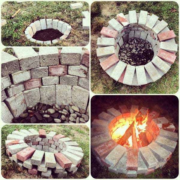 SIMPLE BRICKS SHAPING A NEAT FIRE PIT