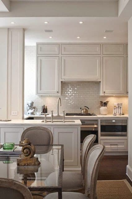 airy kitchen design using taupe