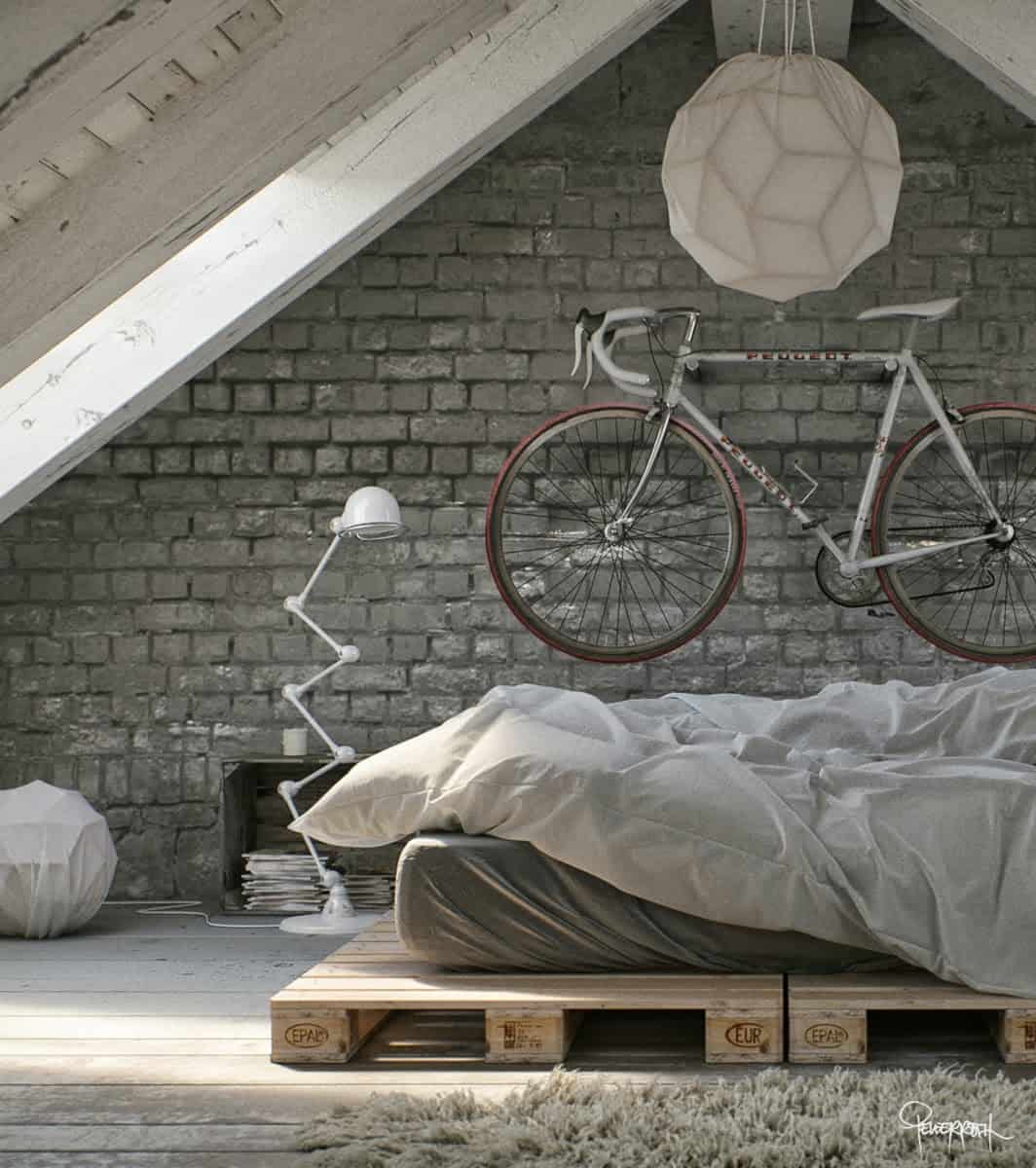 ATTIC LOFT FEATURING EXPOSED AND RAW FINISHES