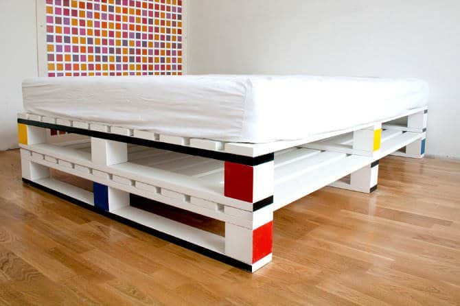 MONDRIAN INSPIRED PALLET BED FRAME