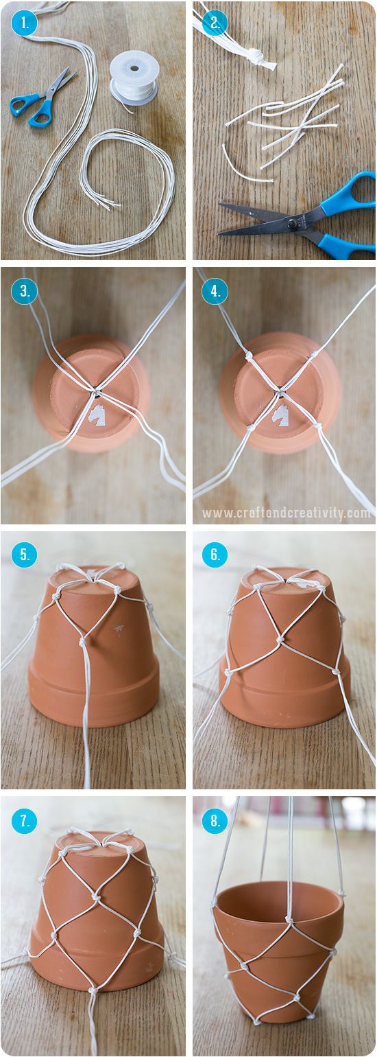 build epic string rack to suspend your flower pots