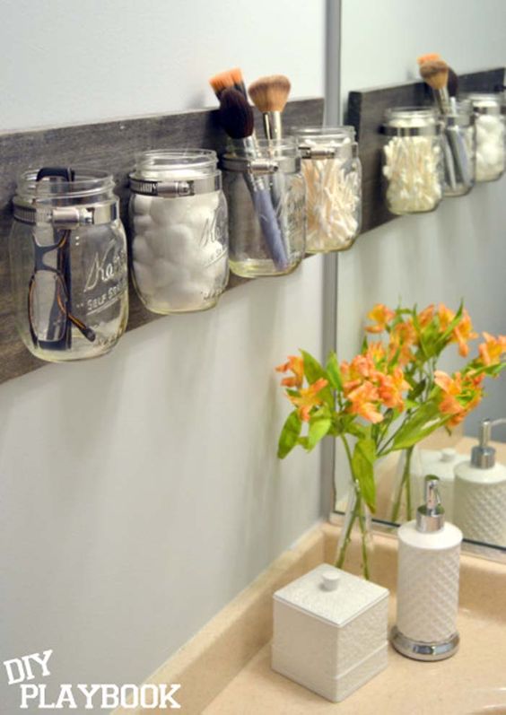 craft a mason jar diy organizer for your bathroom
