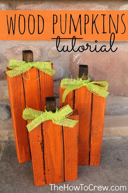 create wooden pumpkins for halloween