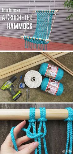 learn how to make a crocheted macrame hammock