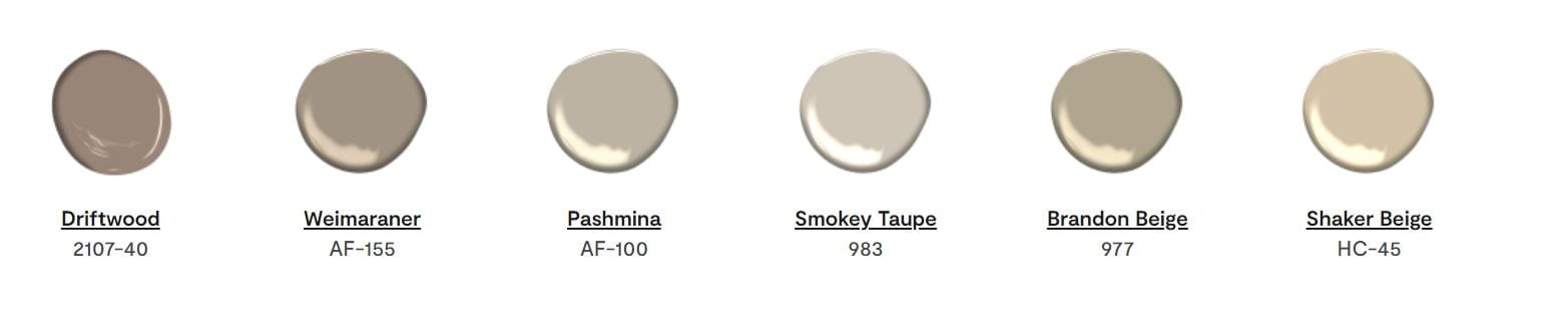 most popular taupes of benjamin moore