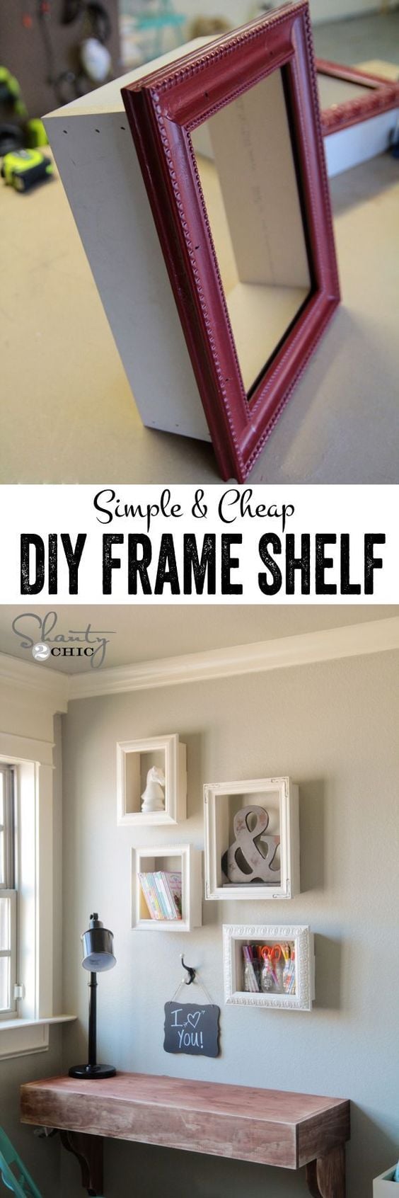 simple and cheap diy frame shelf