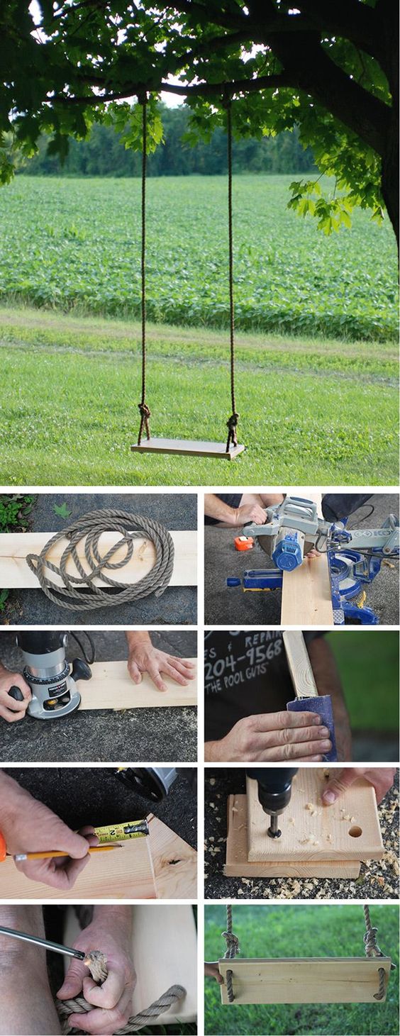 simple to realize outdoor swing backyard project