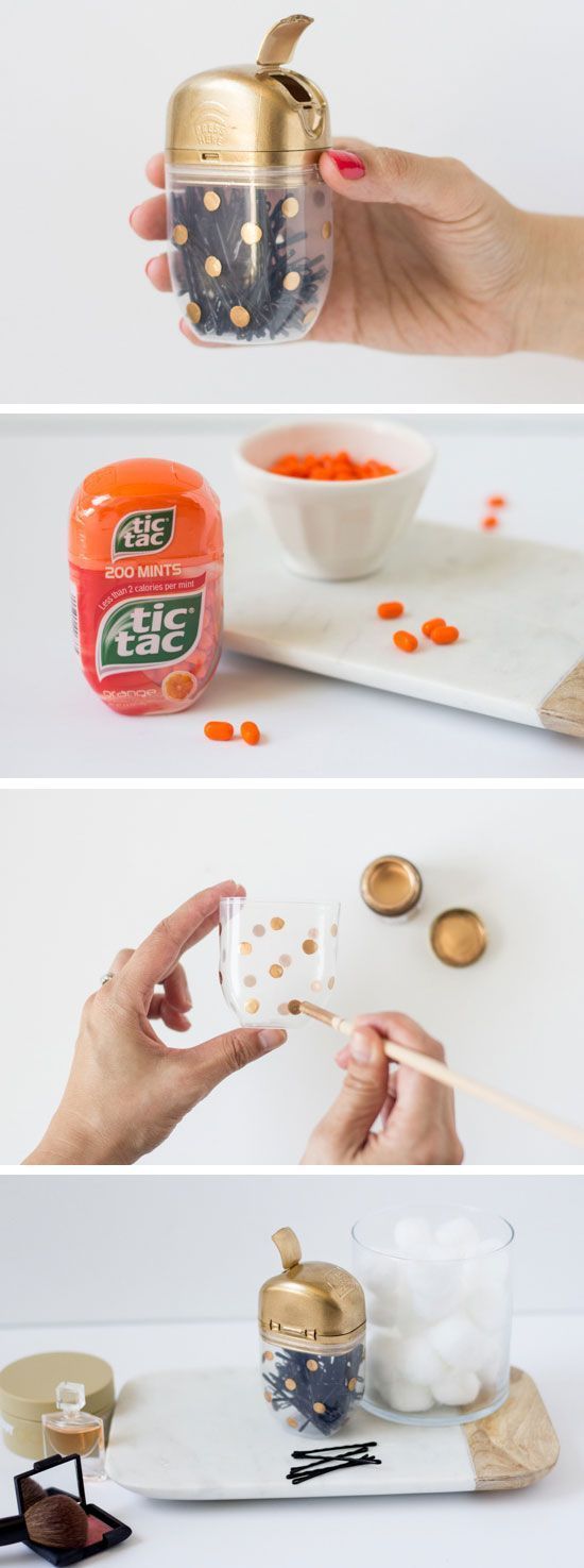 upcycle a tic tac into a bobby pin case