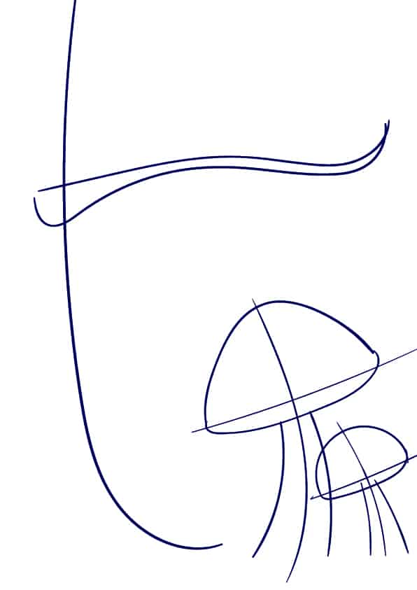 01 Learn How to Draw a Mushroom- Cartoon Scene Step by Step Tutorial