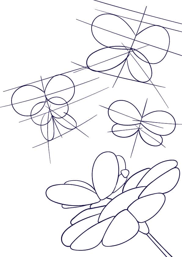 05 Learn How to Draw a Butterfly on a Flower - Cartoon Scene Step by Step Tutorial