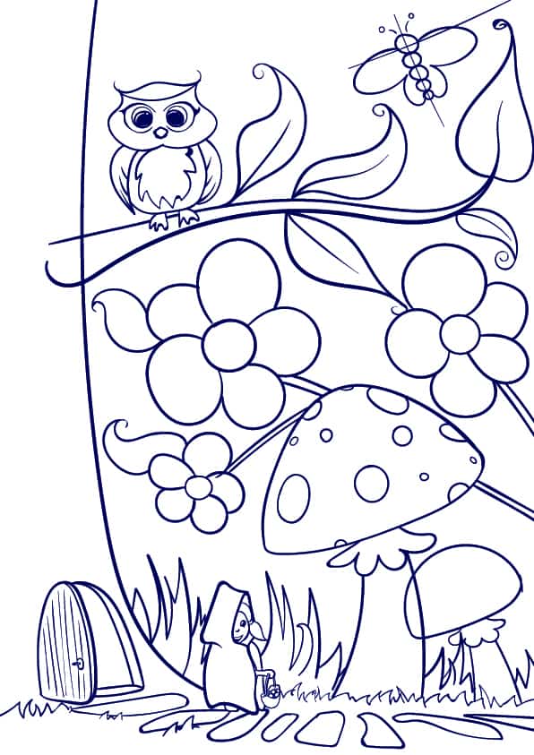 06 Learn How to Draw a Mushroom- Cartoon Scene Step by Step Tutorial