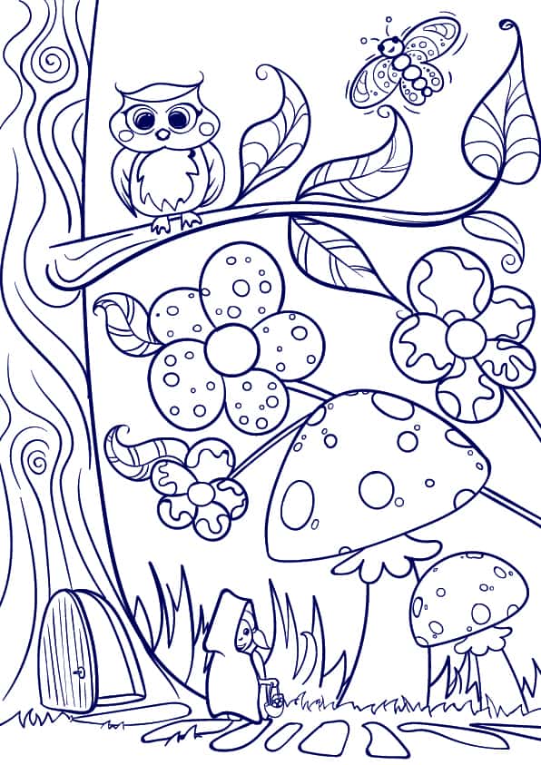 07 Learn How to Draw a Mushroom- Cartoon Scene Step by Step Tutorial