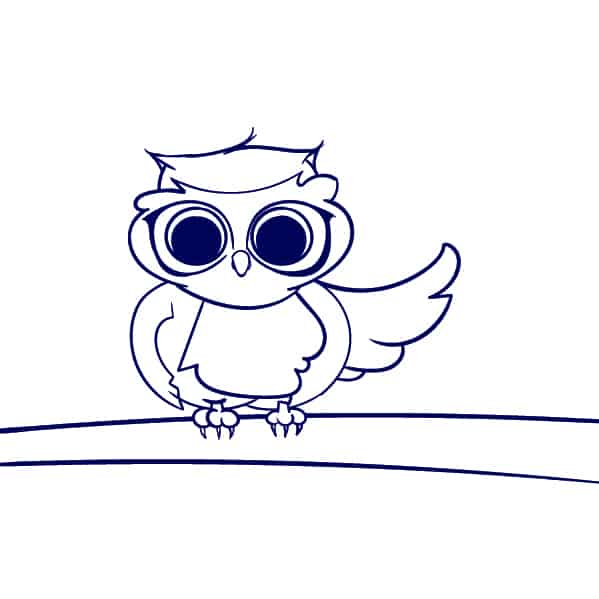 07 Learn How to Draw an Owl- Cartoon Scene Step by Step Tutorial