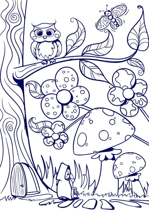 08 Learn How to Draw a Mushroom- Cartoon Scene Step by Step Tutorial