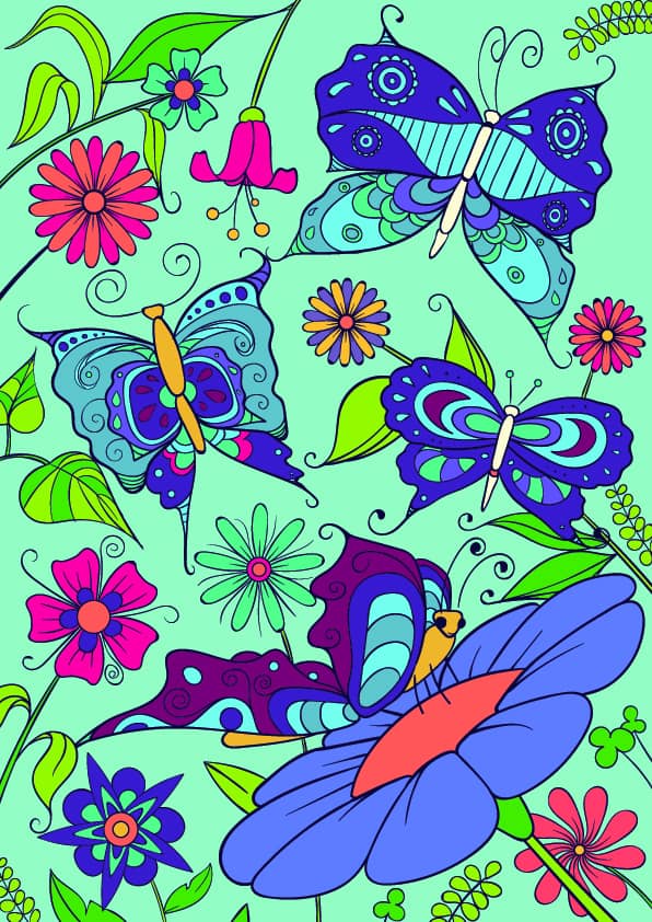 09 Learn How to Draw a Butterfly on a Flower - Cartoon Scene Step by Step Tutorial