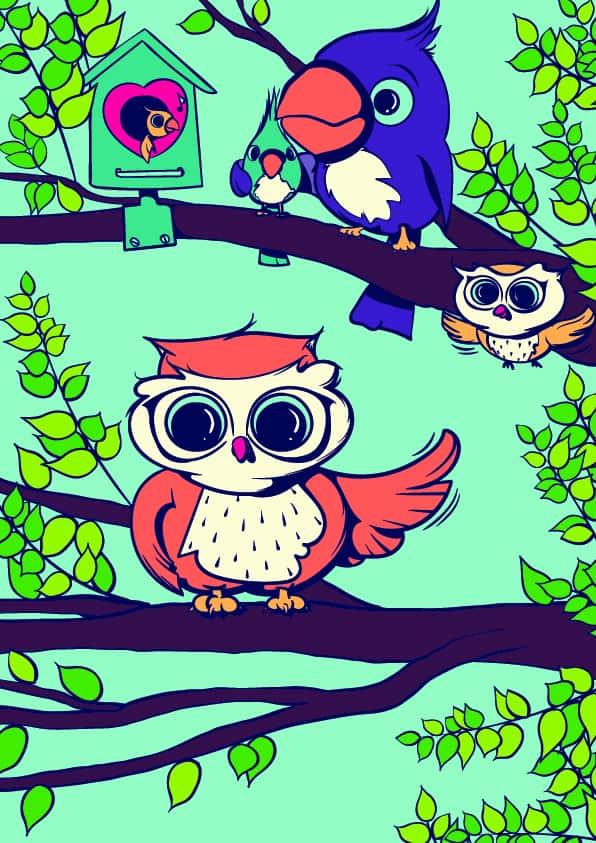 09 Learn How to Draw an Owl- Cartoon Scene Step by Step Tutorial