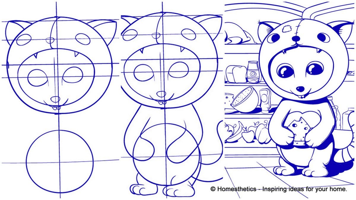 Learn How to Draw a Mouse - Cartoon Scene Step by Step Tutorial