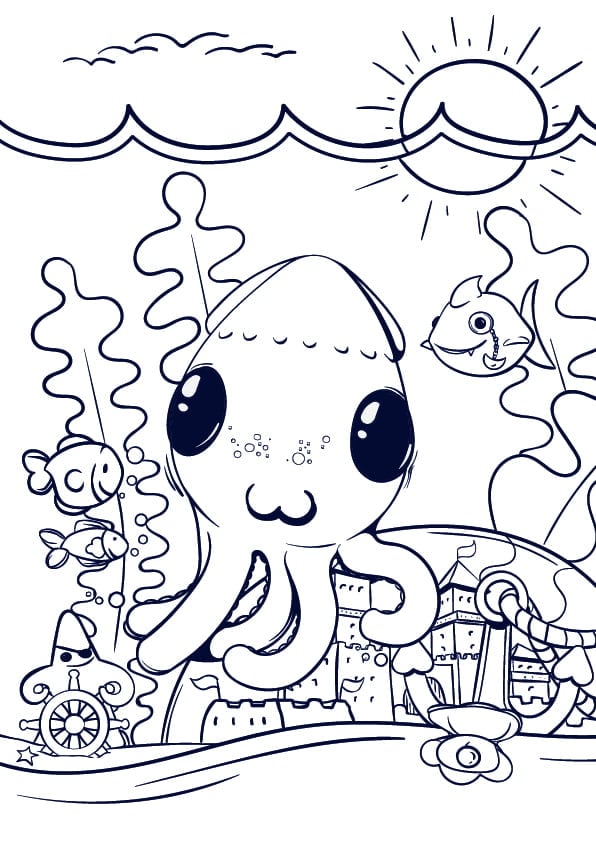 10 Learn How to Draw an Octopus - Cartoon Step by Step Tutorial
