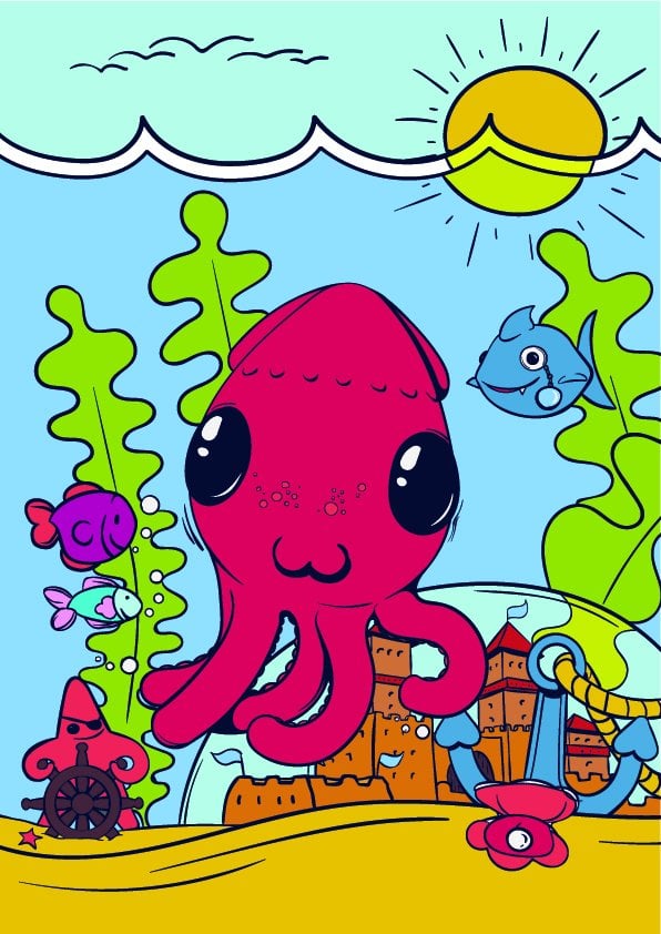 11 Learn How to Draw an Octopus - Cartoon Step by Step Tutorial