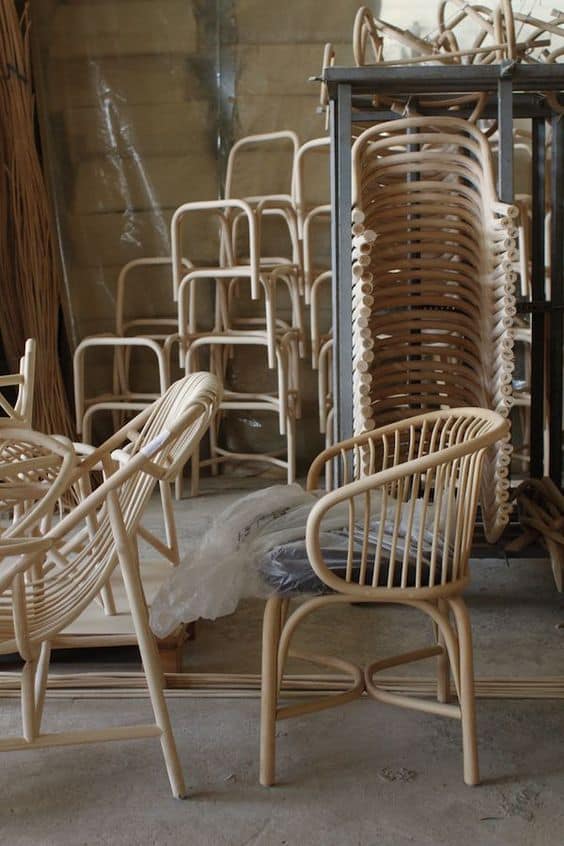 the making of rattan furniture pieces